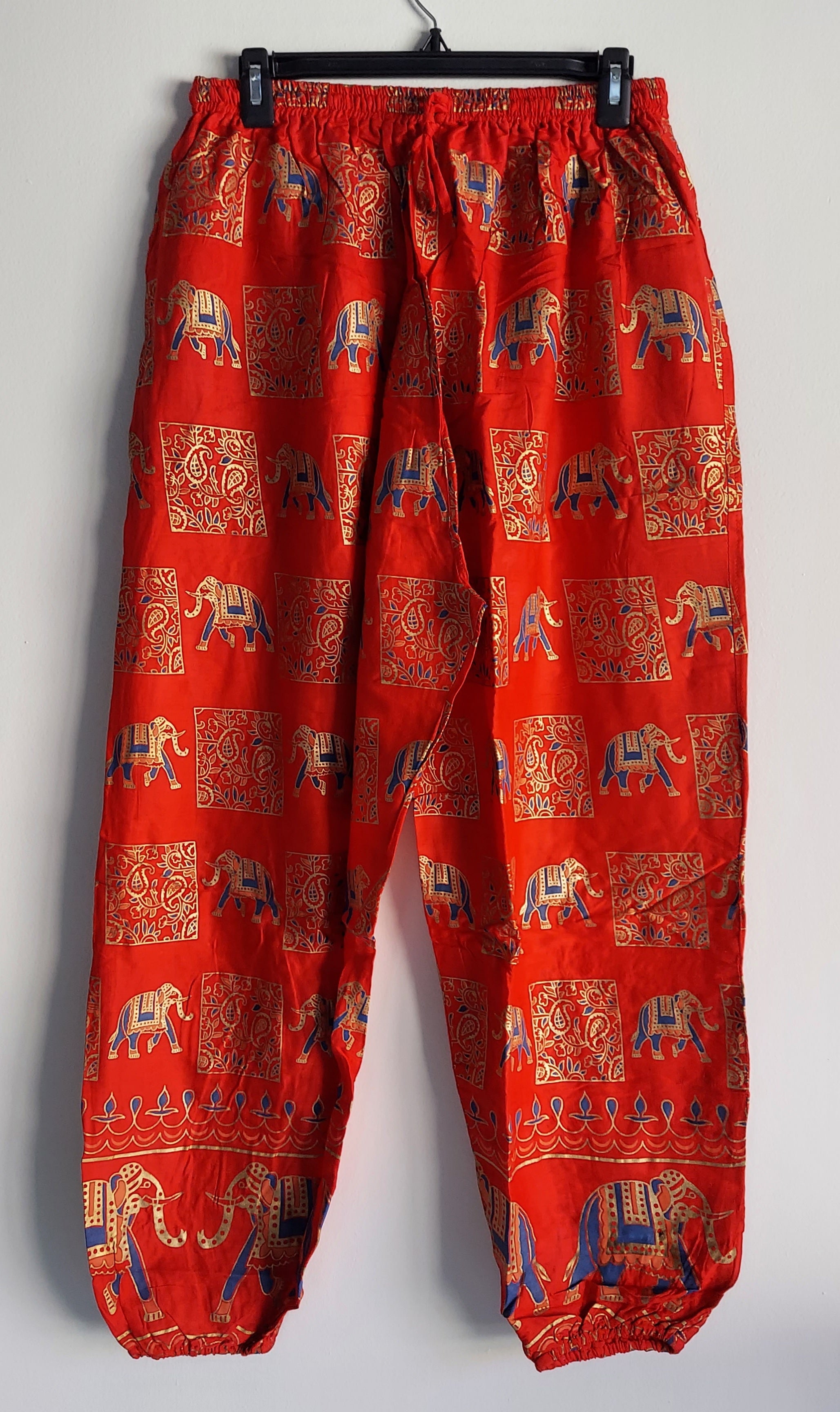 Long Harem Yoga Pant/ Embossed Elephant Print