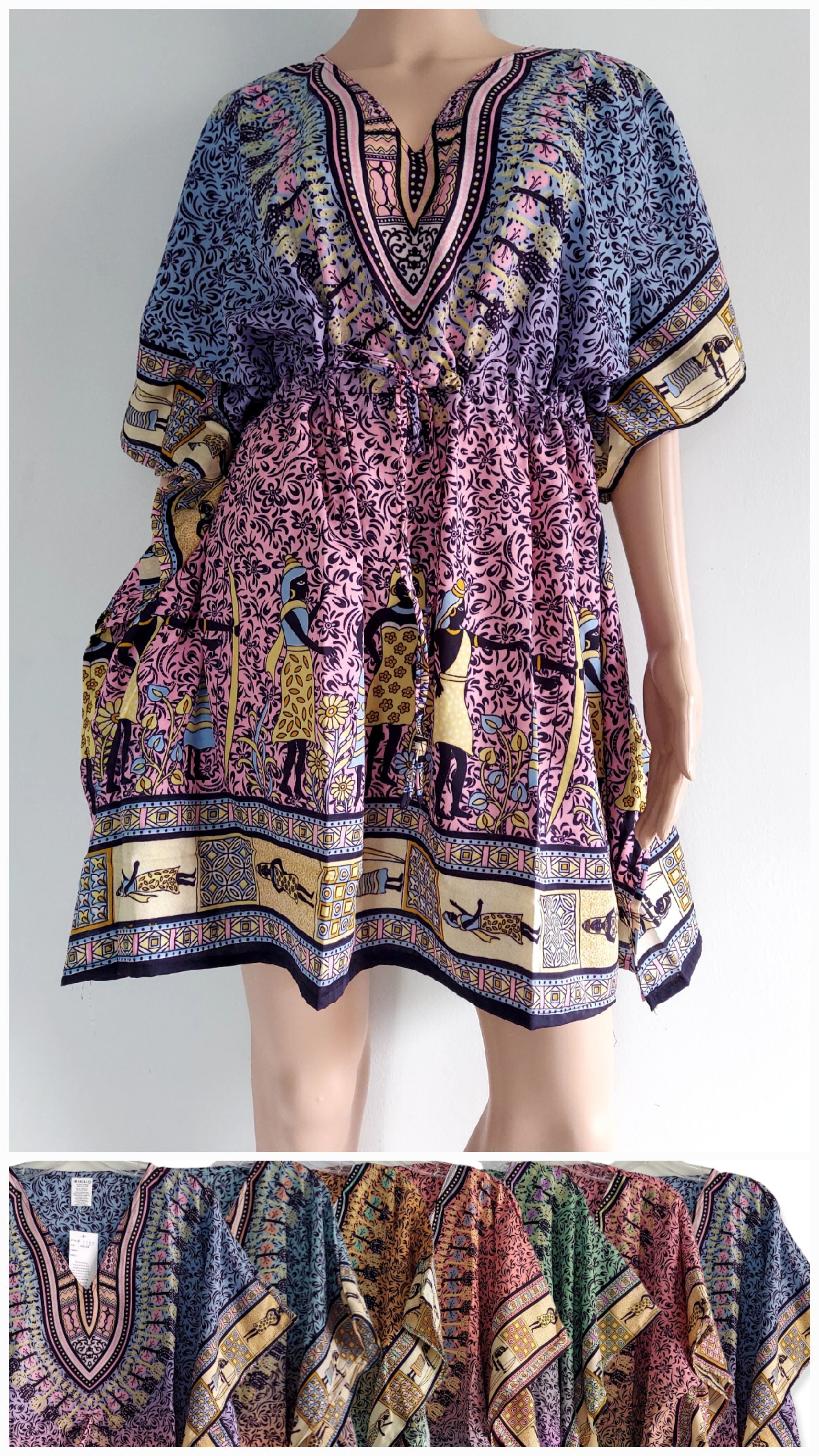 1127- Kaftan Top/ Short Dress- Printed