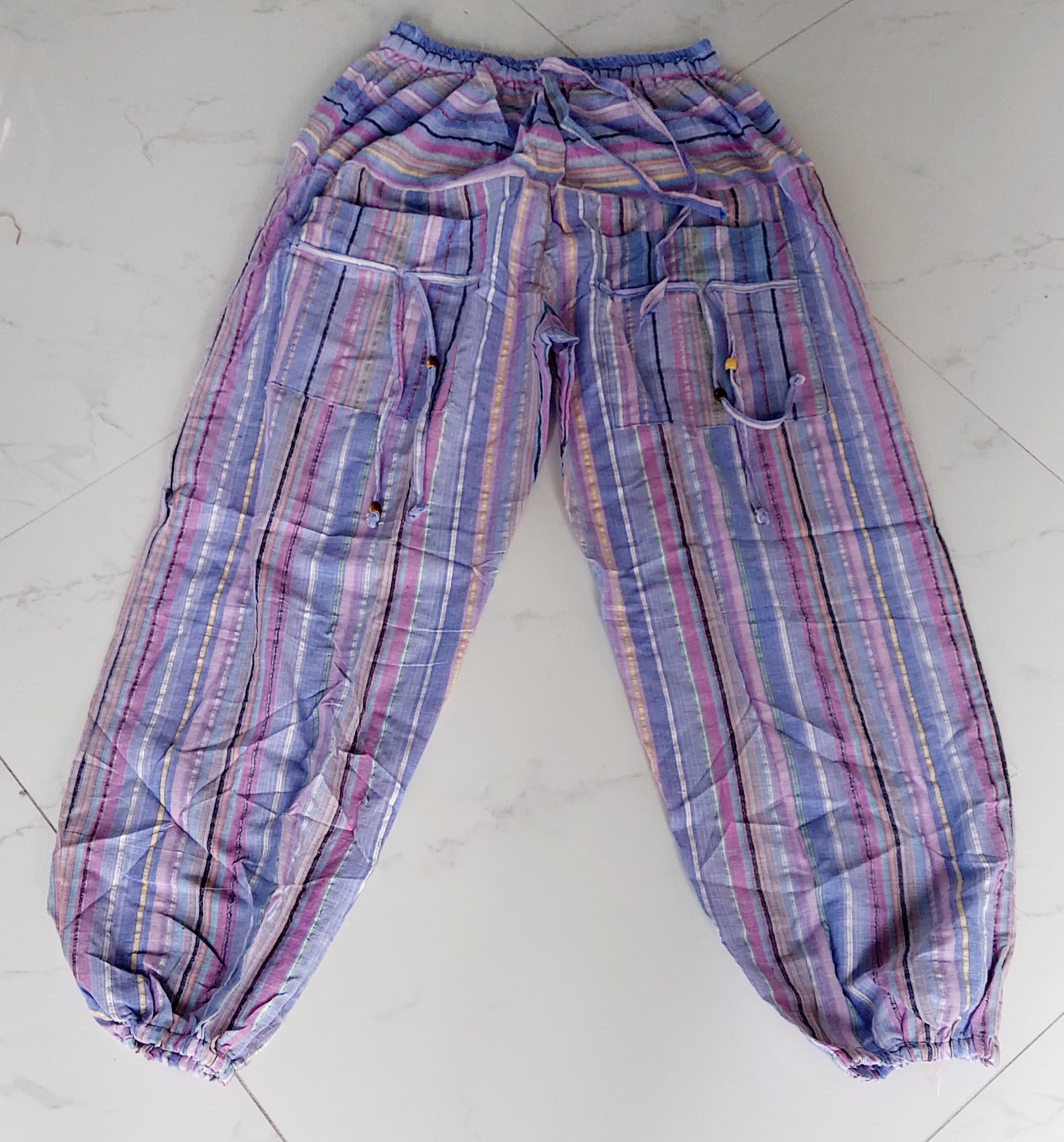 Cotton Yoga pants/ Hippie Boho Pants- Stripe