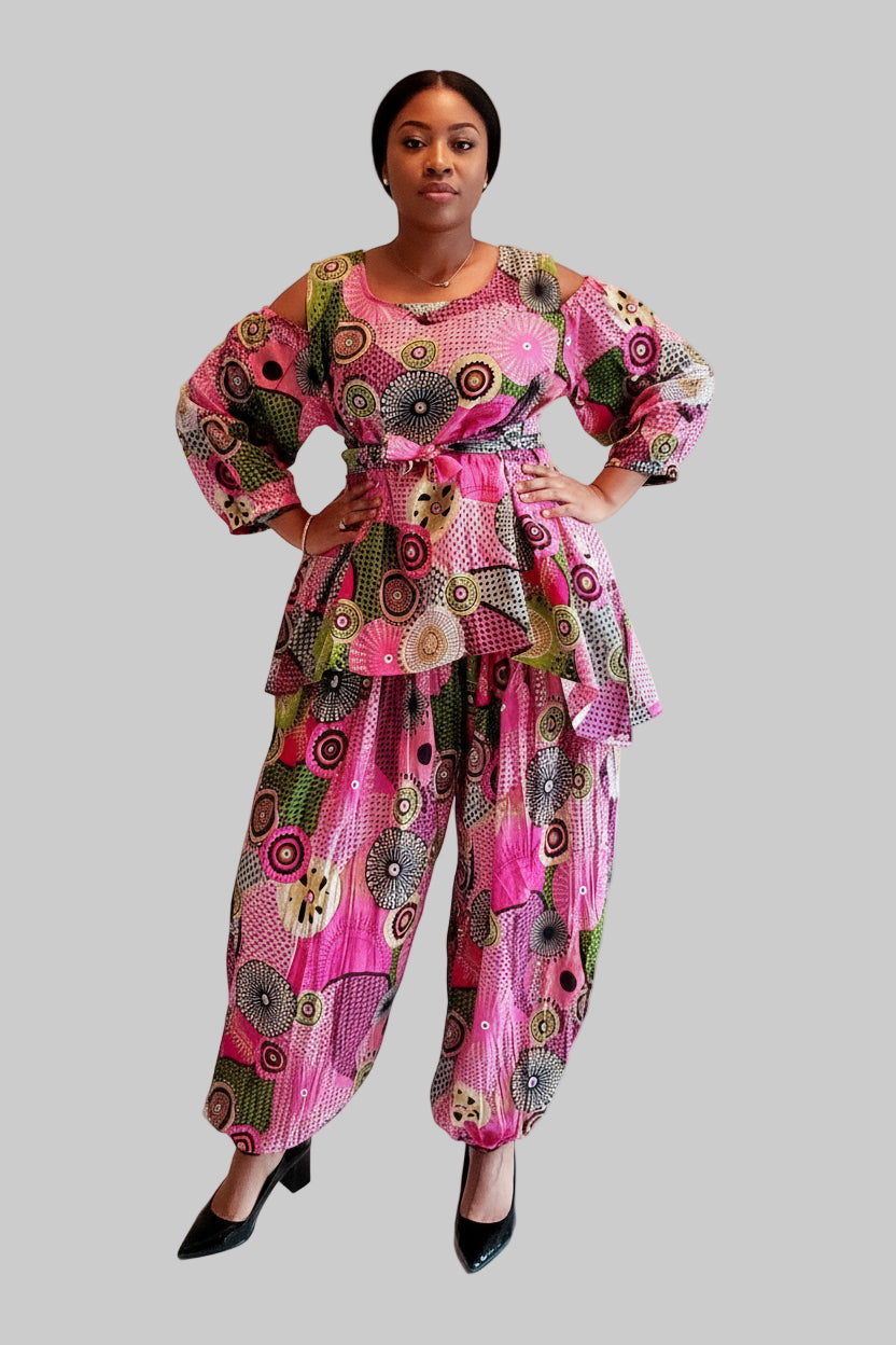Harem Pant & Blouse Set/ Printed AA22-632