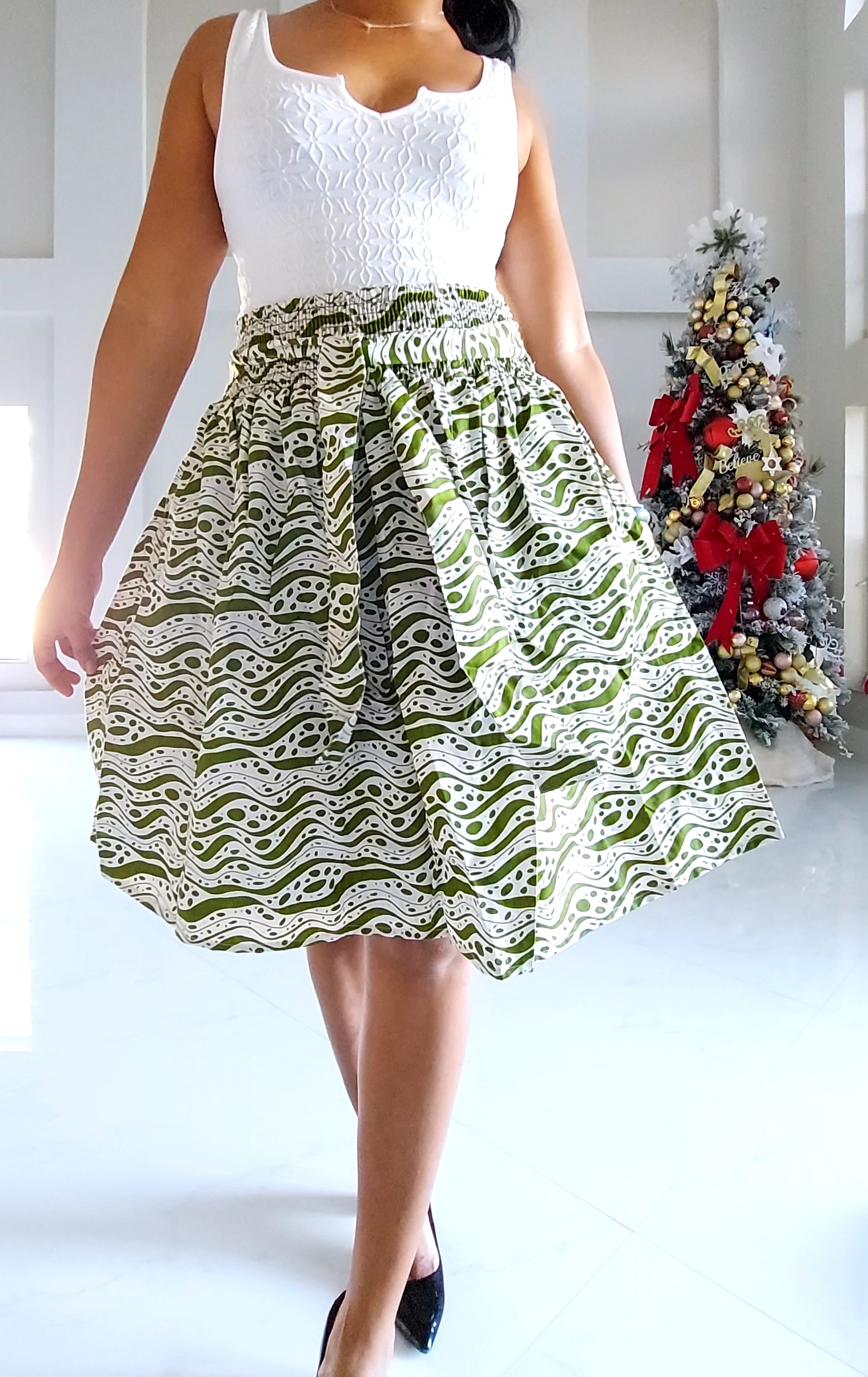 Short Length Printed Skirt