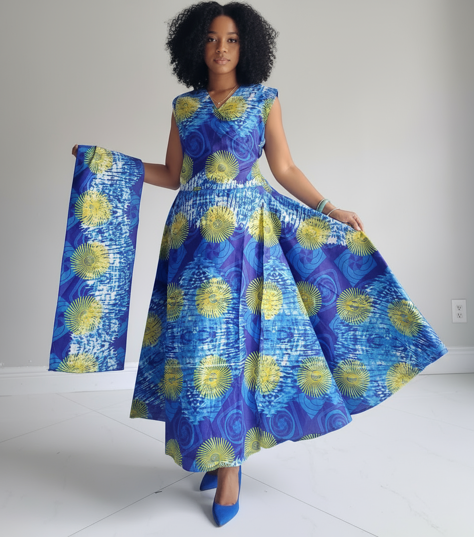 1045-Sleeveless Wrap Dress