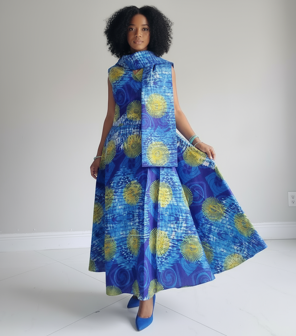 1045-Sleeveless Wrap Dress