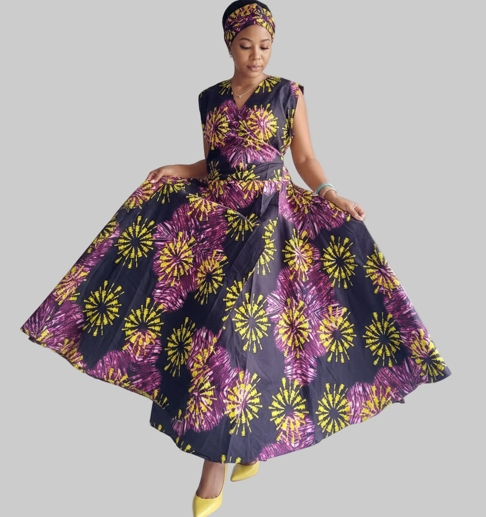 1045-Sleeveless Wrap Dress