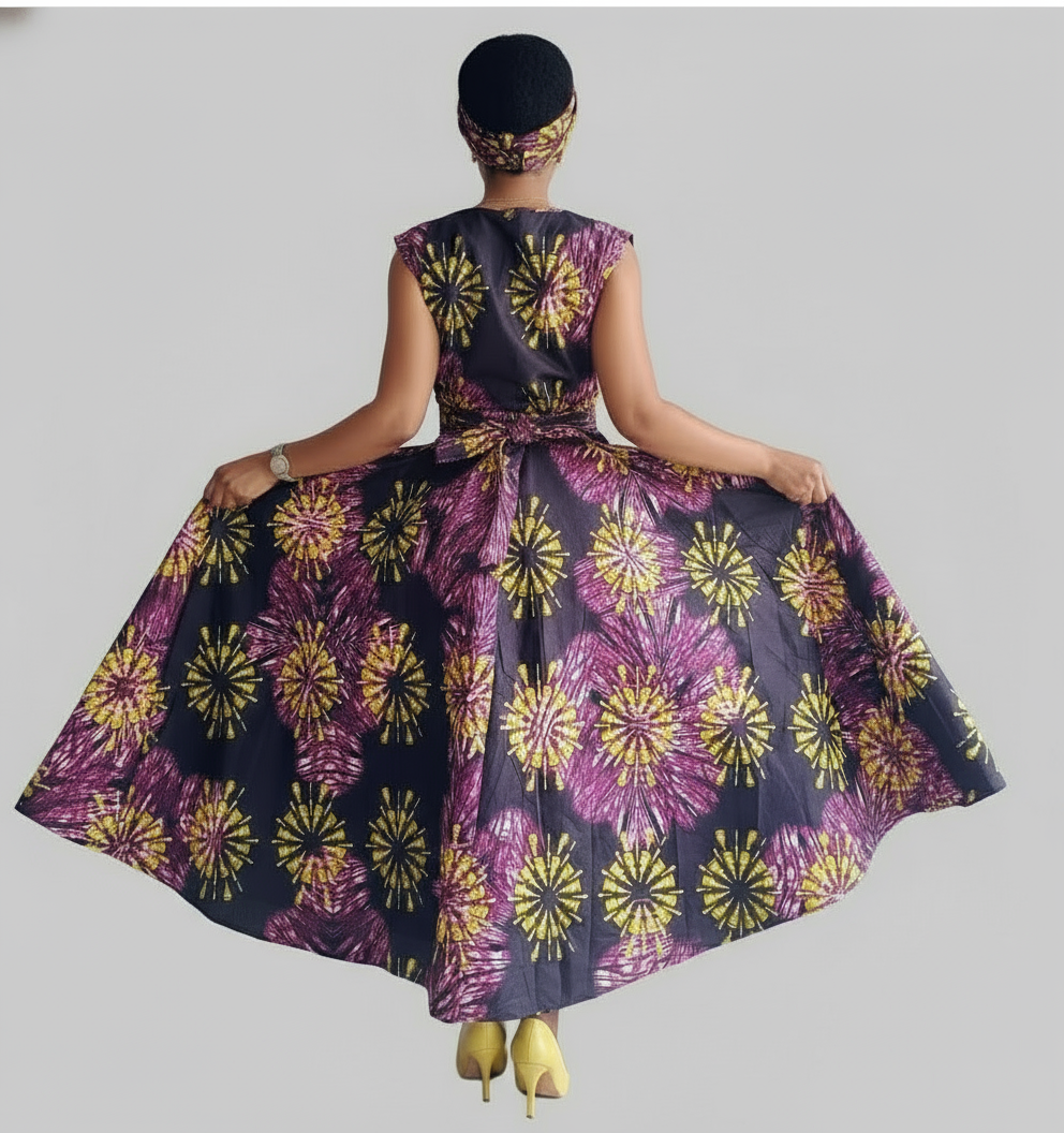 1045-Sleeveless Wrap Dress