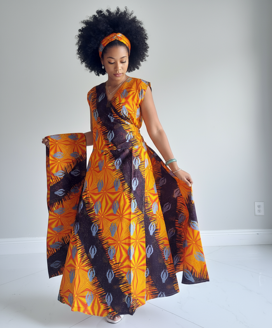 1045-Sleeveless Wrap Dress