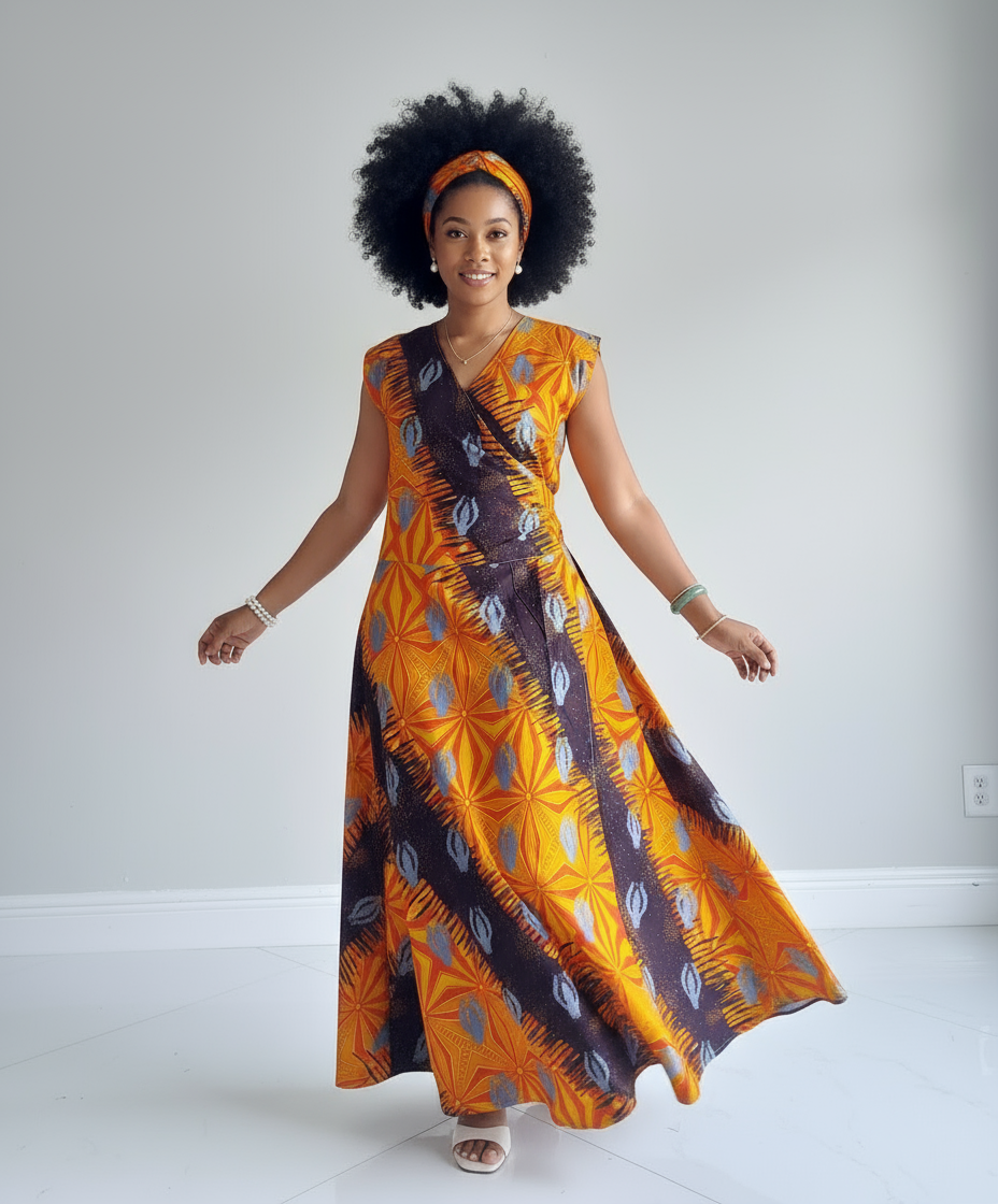 1045-Sleeveless Wrap Dress