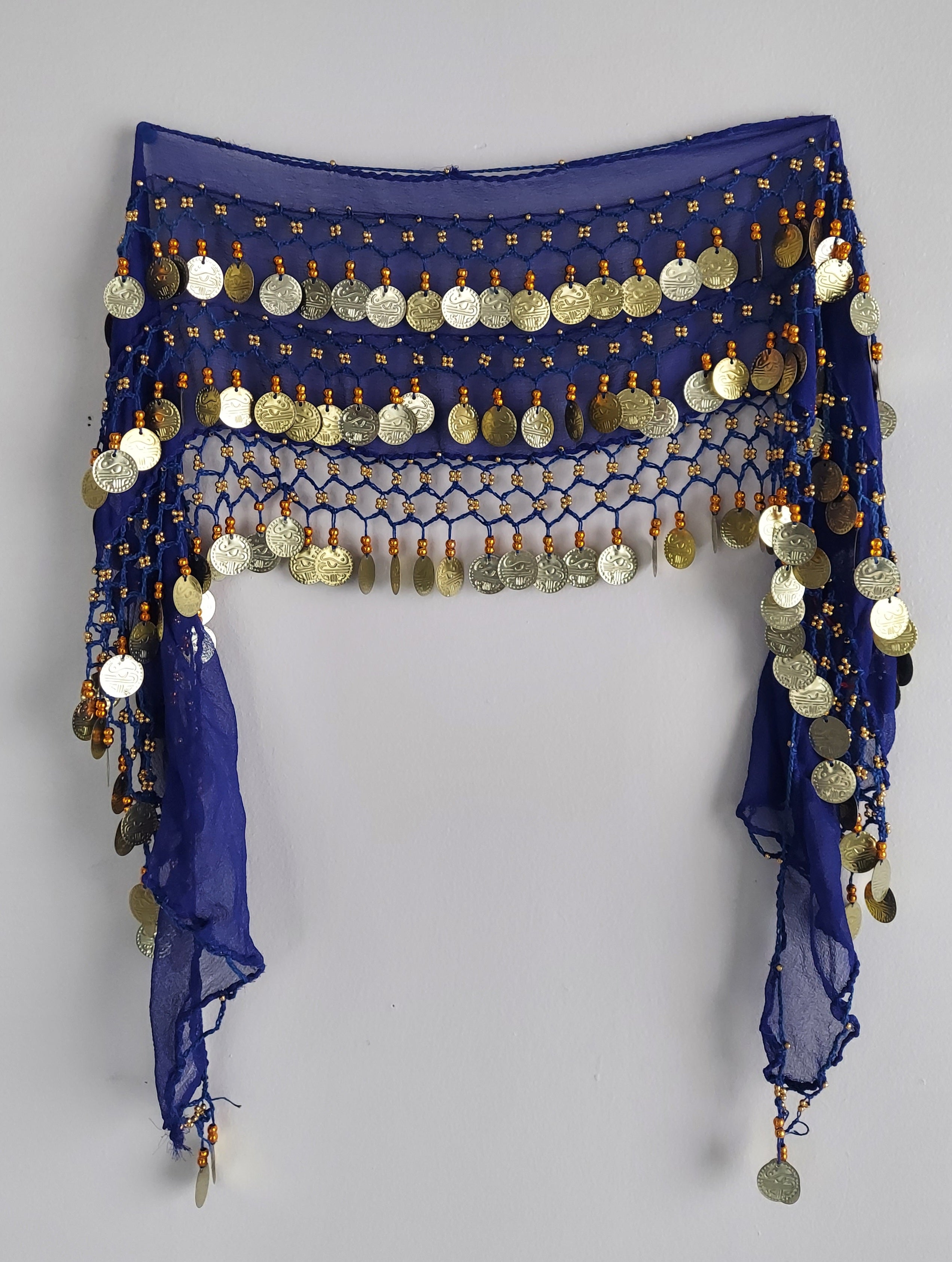 Belly Dance Hip Scarf With Coins / Skirt Sash Costume