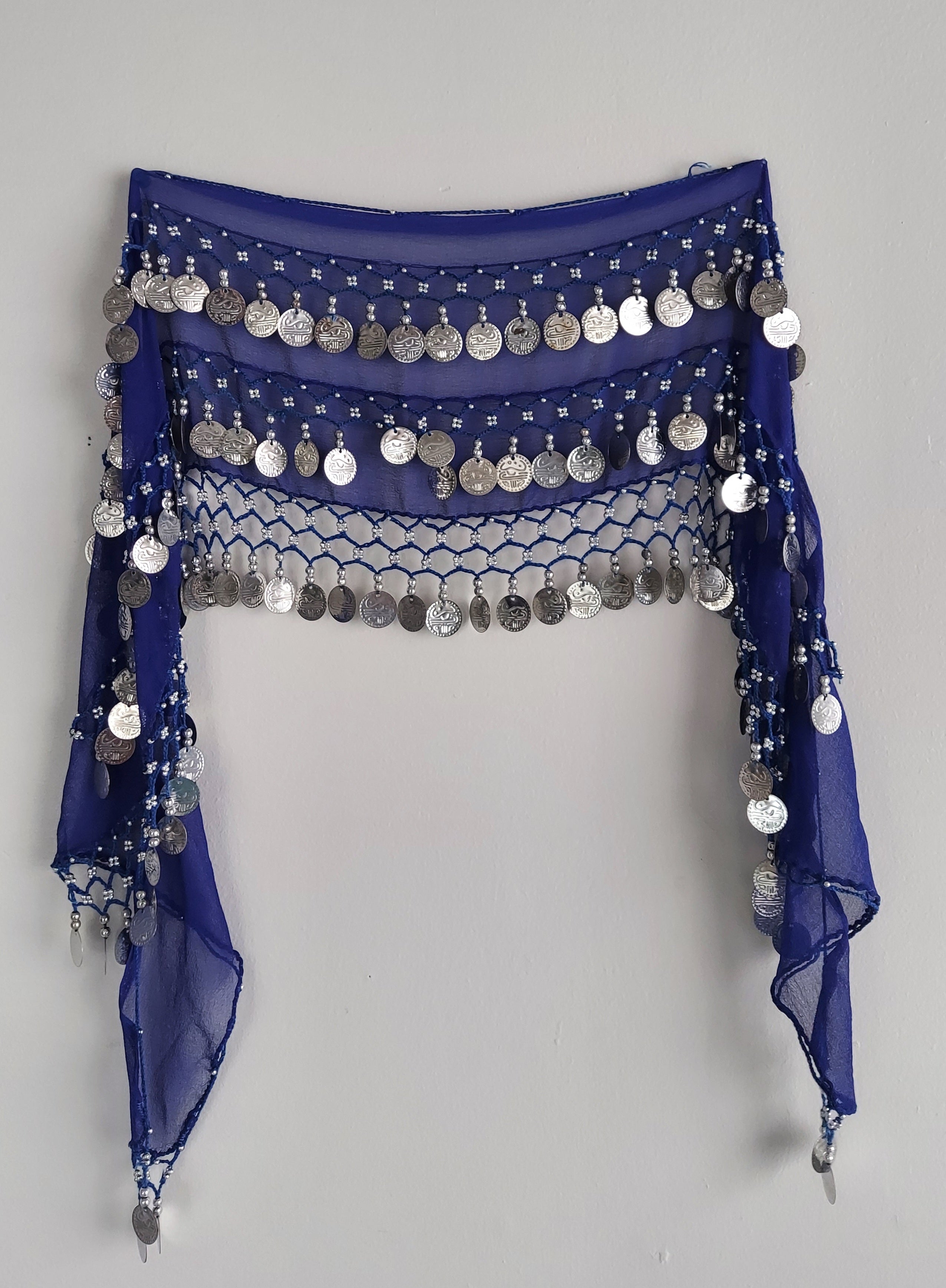 Belly Dance Hip Scarf With Coins / Skirt Sash Costume