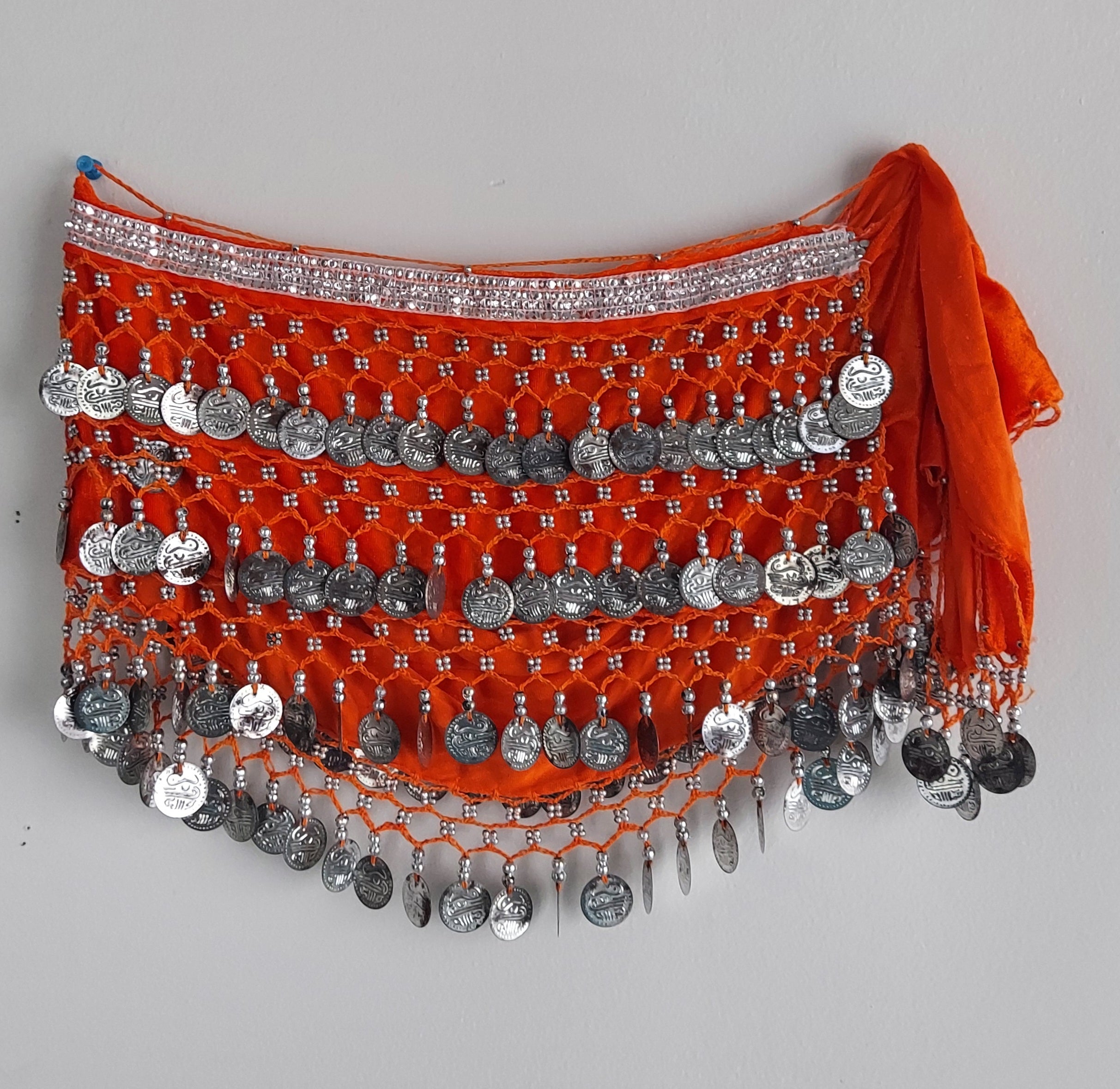 Belly Dance Hip Scarf With Coins / Skirt Sash Costume