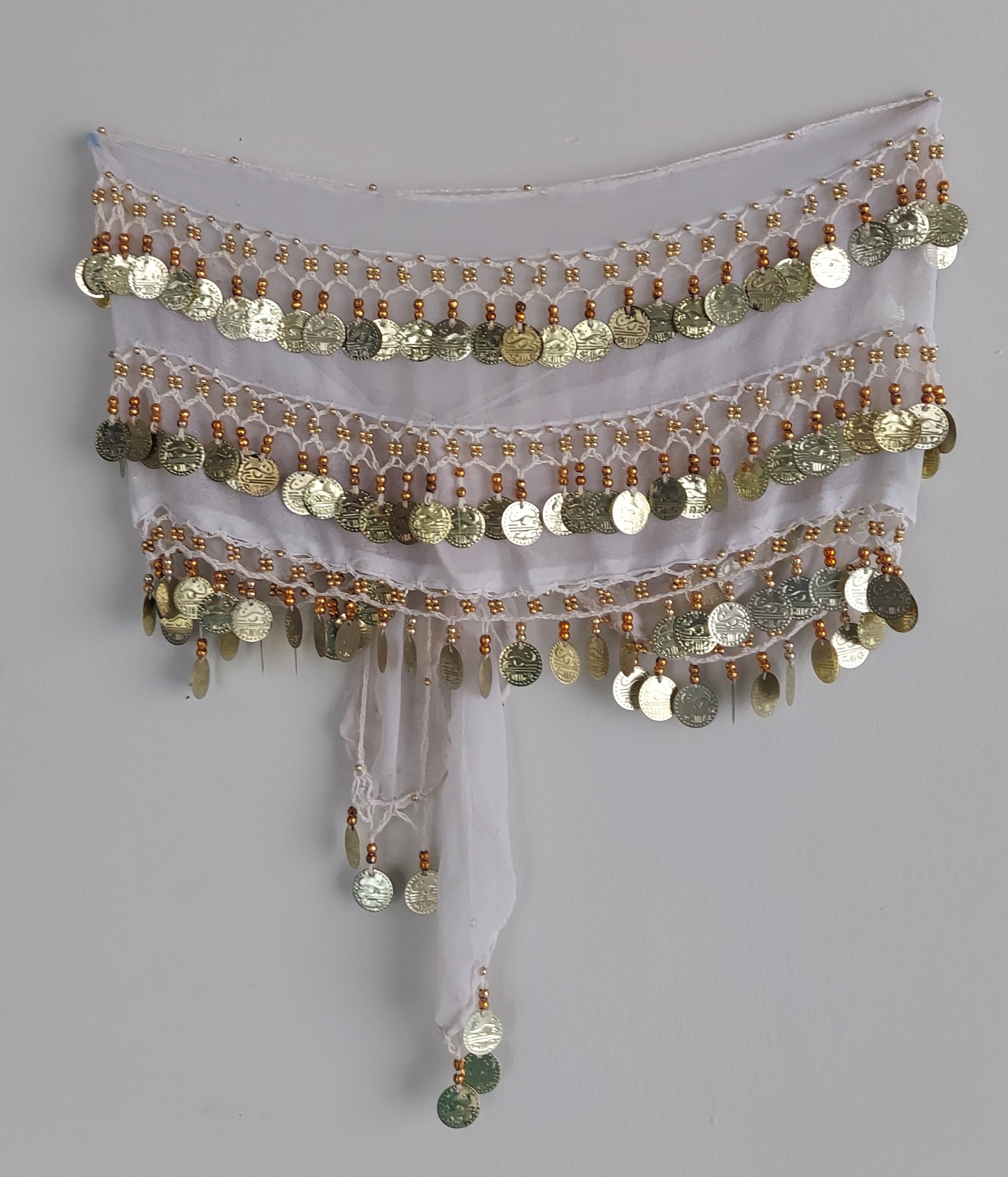 Belly Dance Hip Scarf With Coins / Skirt Sash Costume