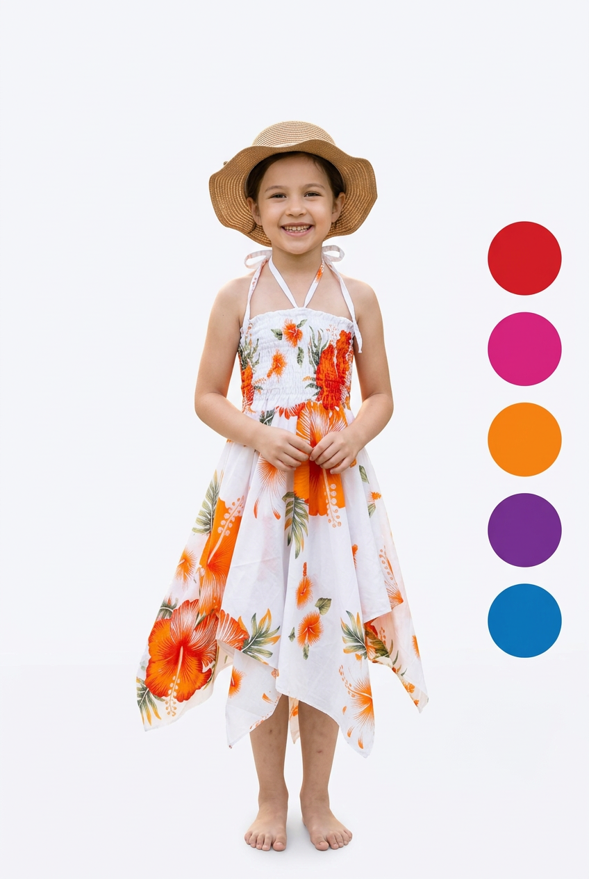 Kids/ Girls Hawaiian Dress - KRN113 Dark (Pack of 6,12)