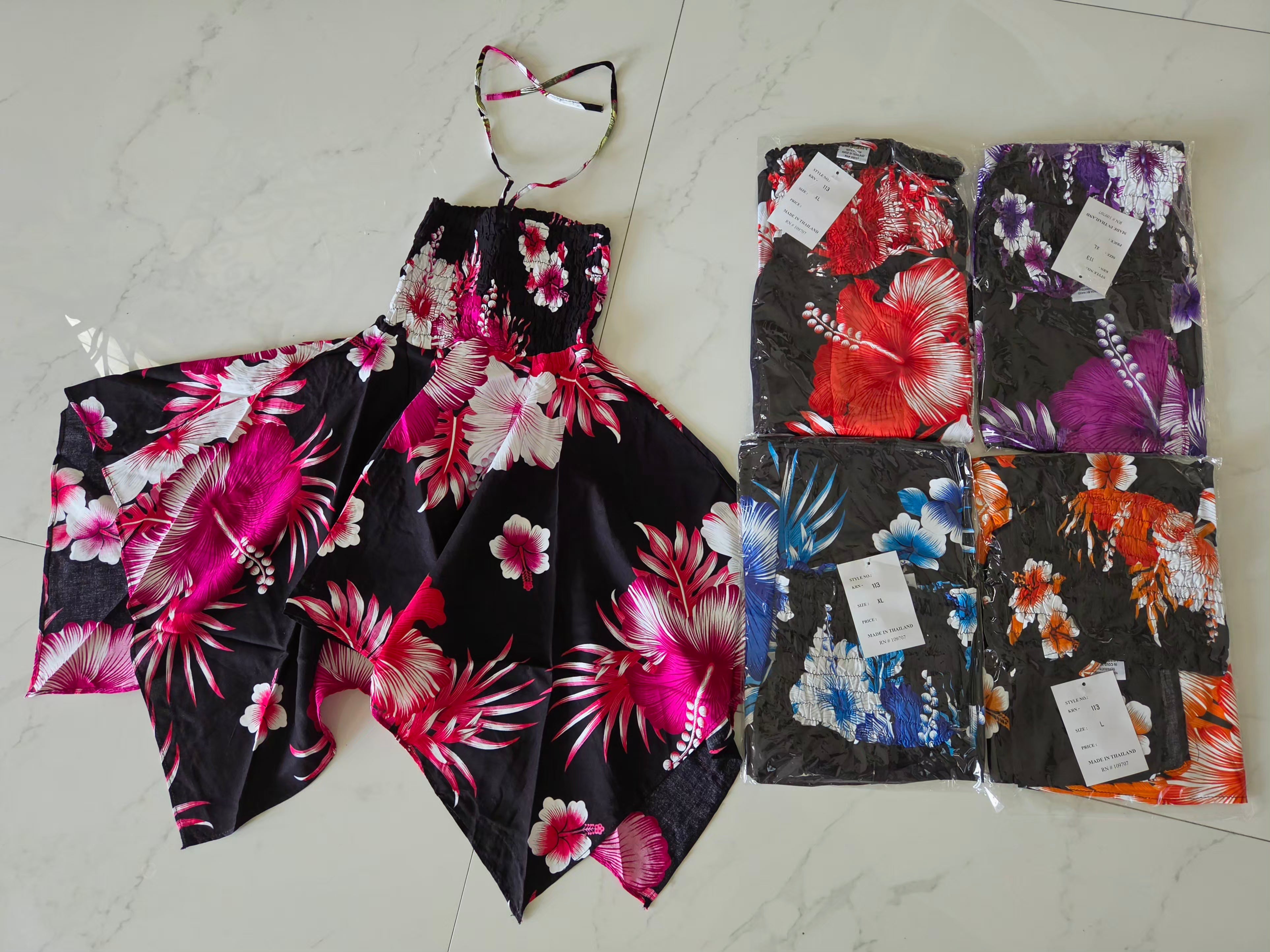 Kids/ Girls Hawaiian Dress -Dark  KRN113 Dark (Pack of 6,12)