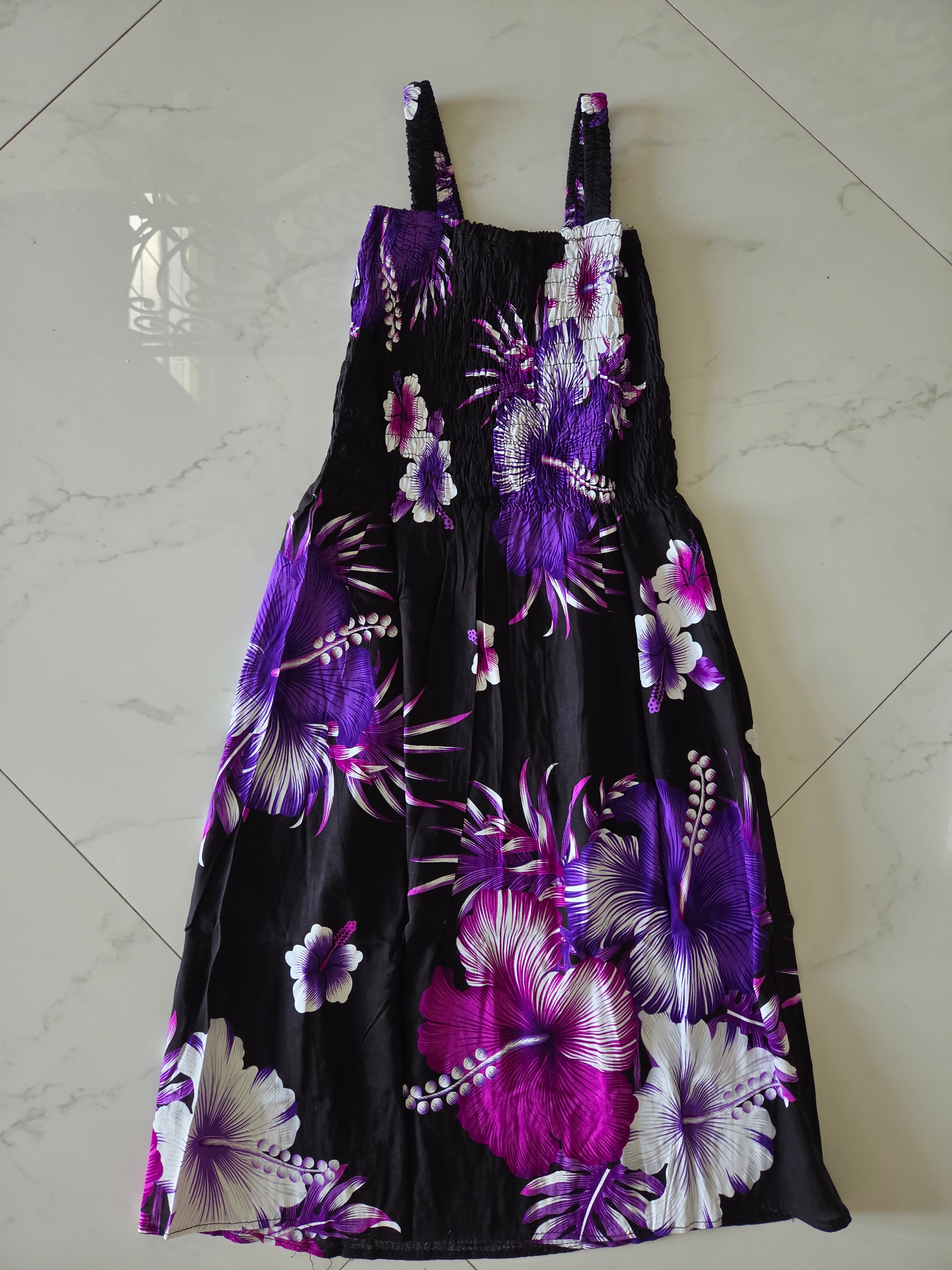 Kids/ Girls Hawaiian Floral Dress -Dark  KRN112 Dark (Pack of 6,12)