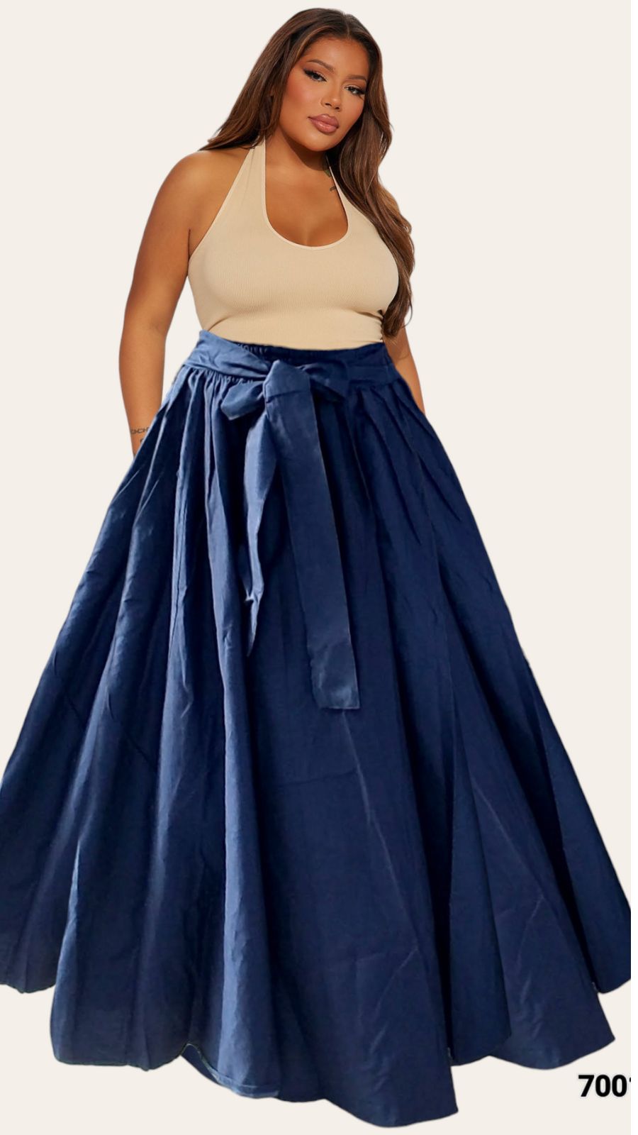 Navy blue maxi skirt plus size best sale