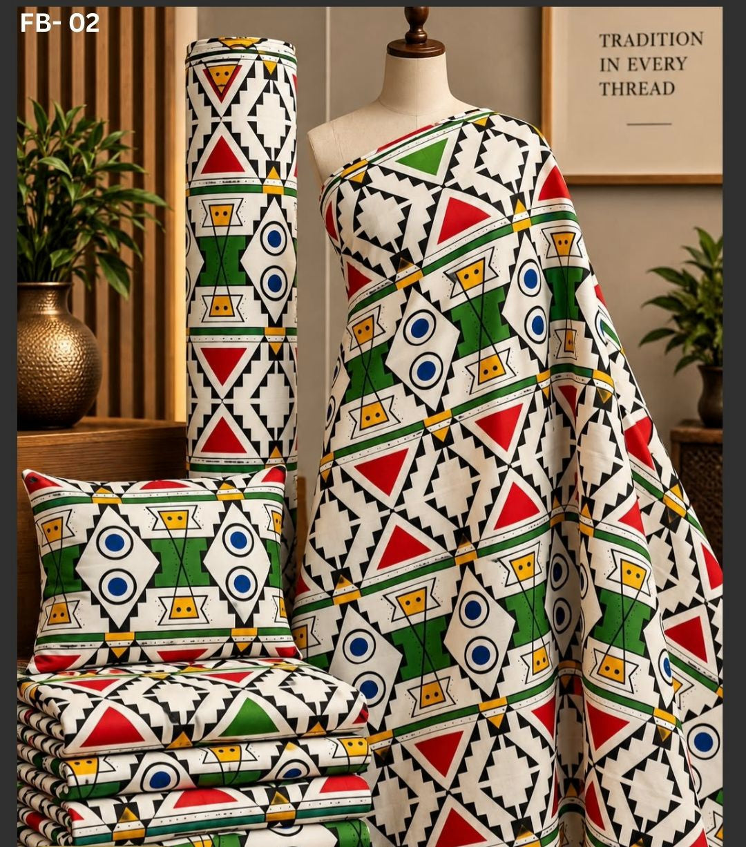 Raw Fabric 6 Yards African Cotton Ankara Print F55