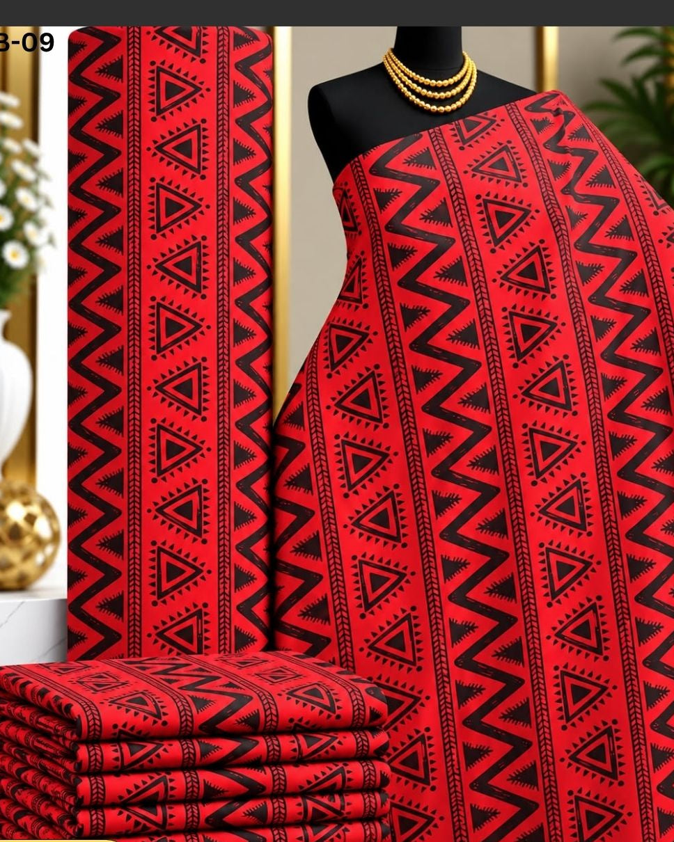 Raw Fabric 6 Yards African Cotton Ankara Print F35
