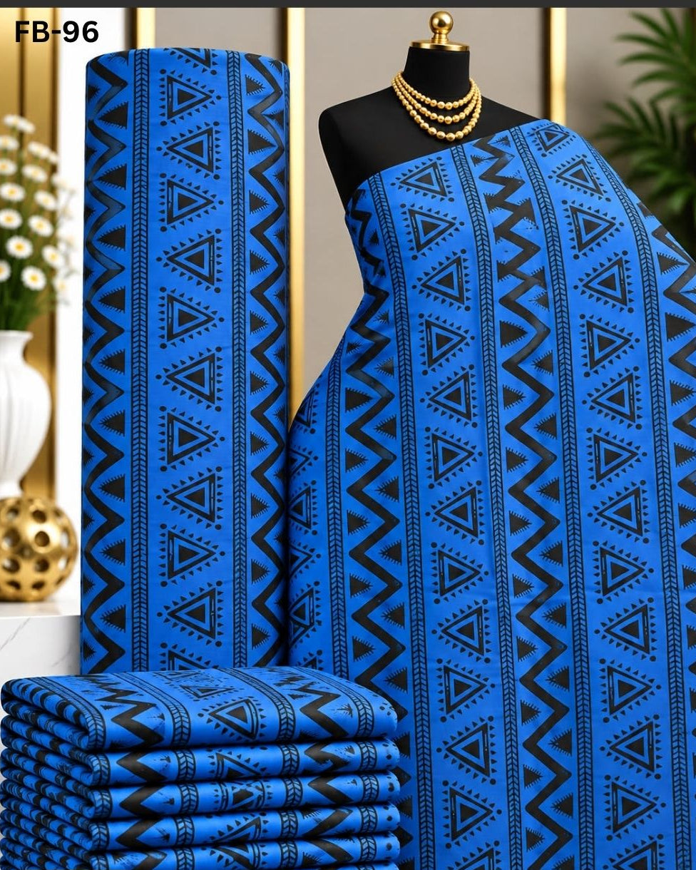 Raw Fabric 6 Yards African Cotton Ankara Print F35