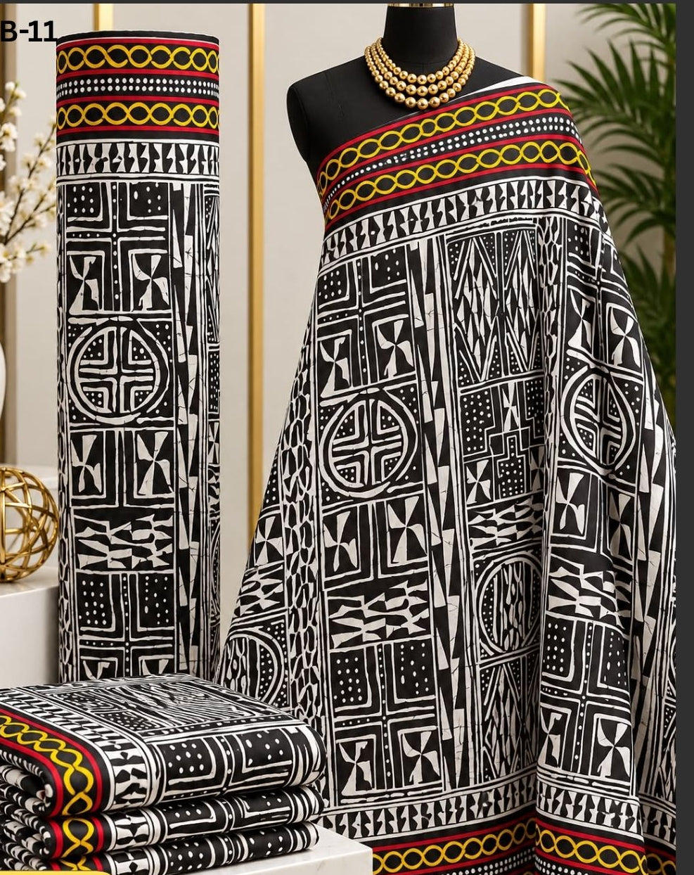 Raw Fabric 6 Yards African Cotton Ankara Print F54