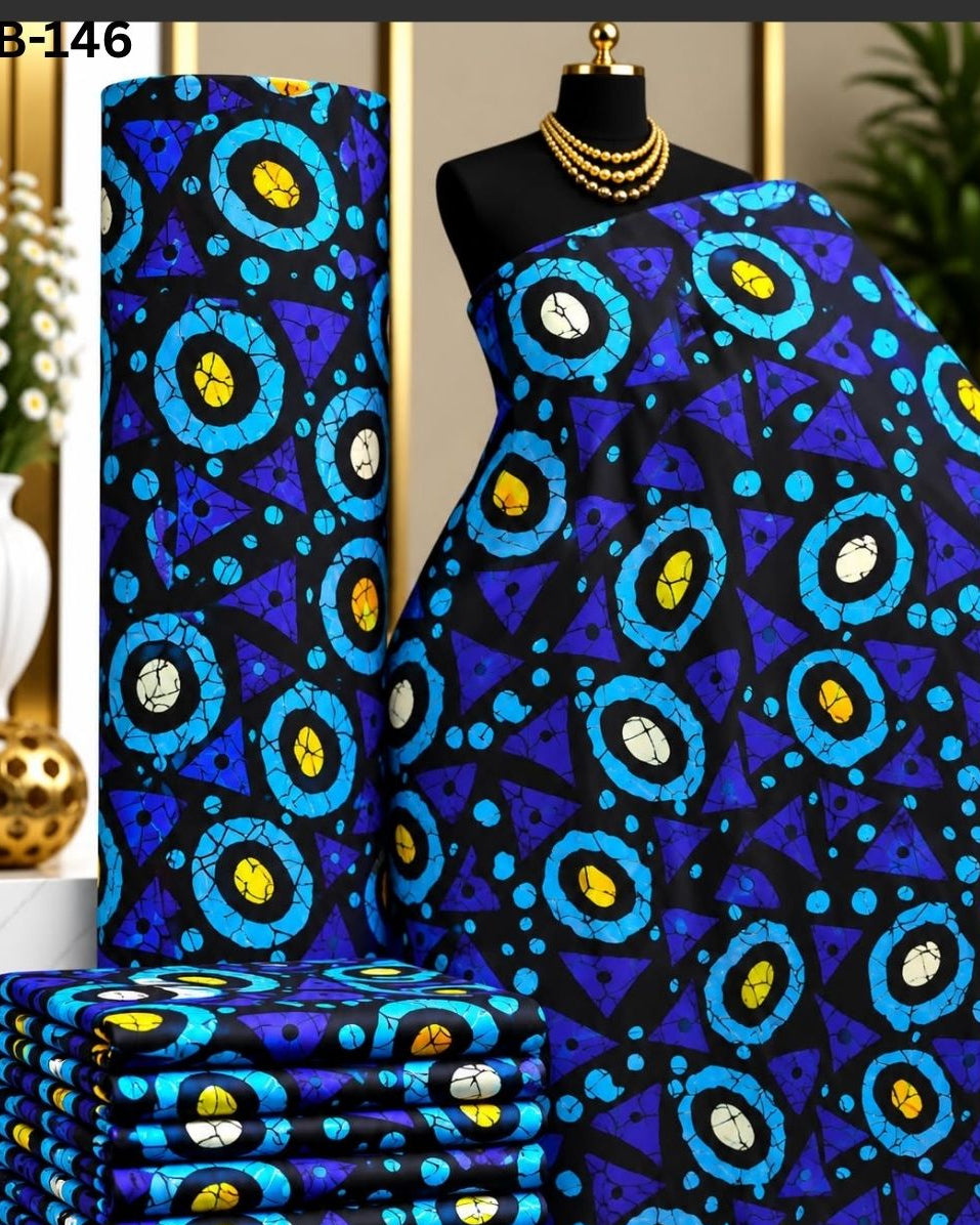 Raw Fabric 6 Yards African Cotton Ankara Print F51