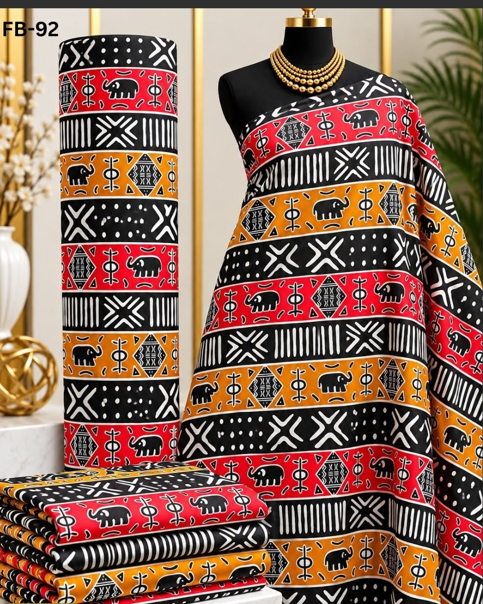 Raw Fabric 6 Yards African Cotton Ankara Print F52
