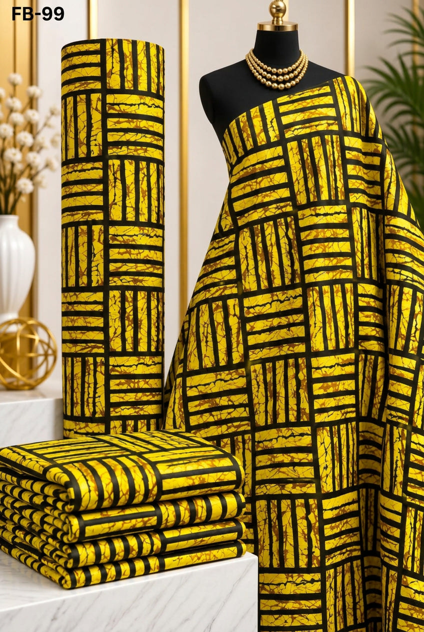 Raw Fabric 6 Yards African Cotton Ankara Print F49