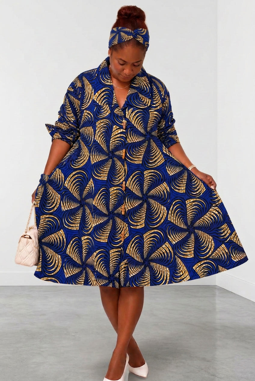 Cotton Swing Dress / Top Ankara Print - DRS029