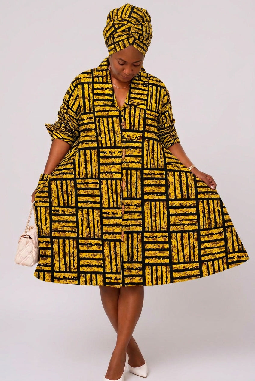 Cotton Swing Dress / Top Ankara Print - DRS029