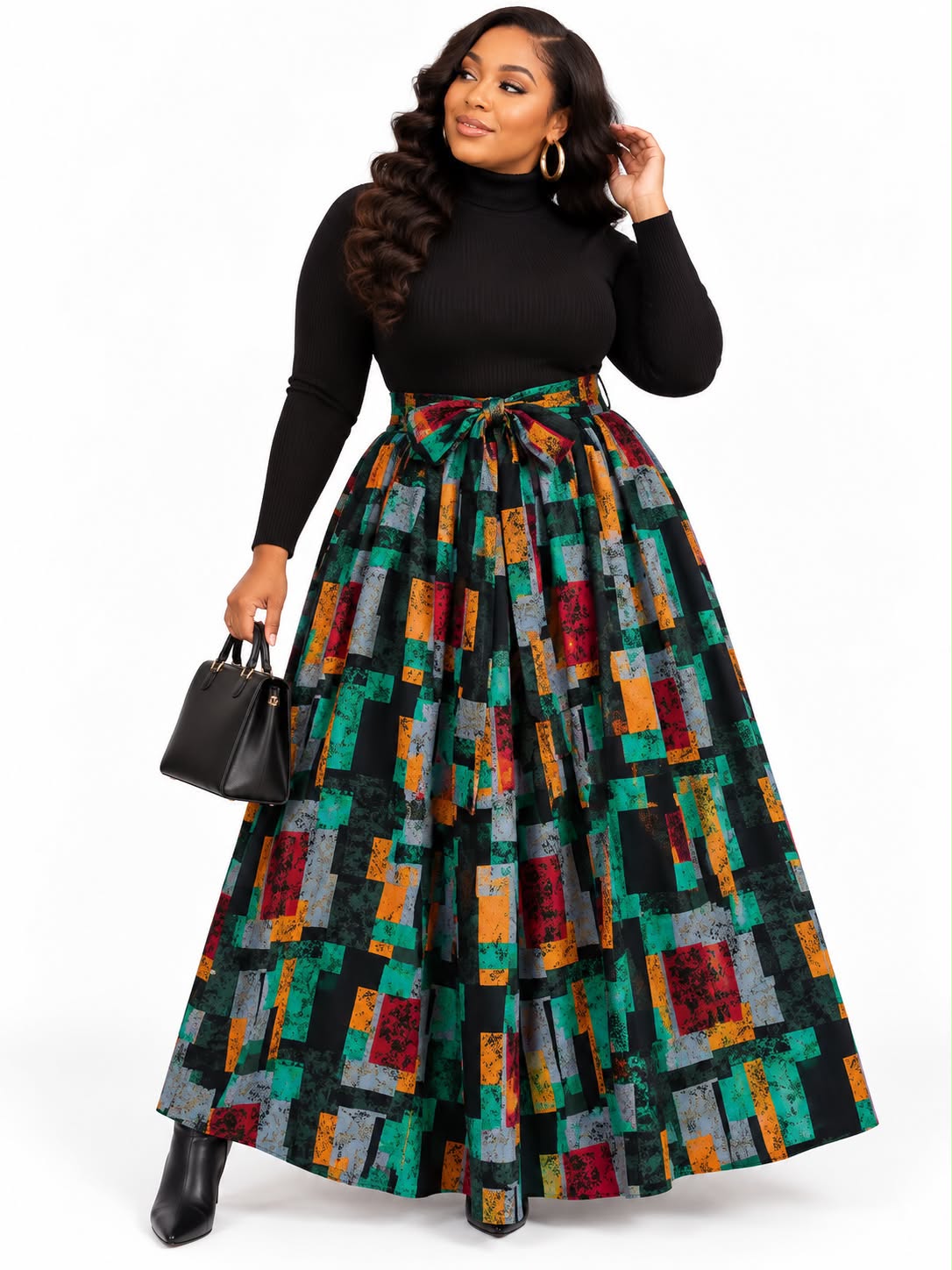 African Cotton Full-length Maxi Skirt- 1350 S