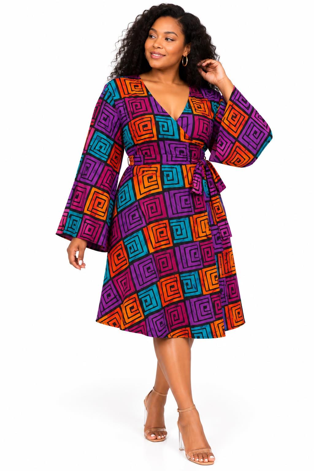 Mid Length Wrap Dress  1370 D