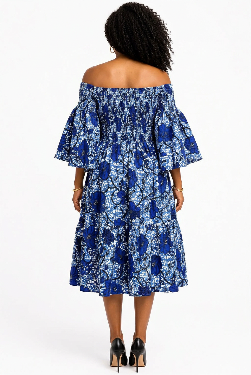 Amara African Print Middi Dress  036 P2