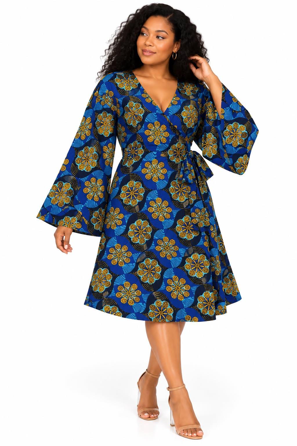 Mid Length Wrap Dress  1370 E