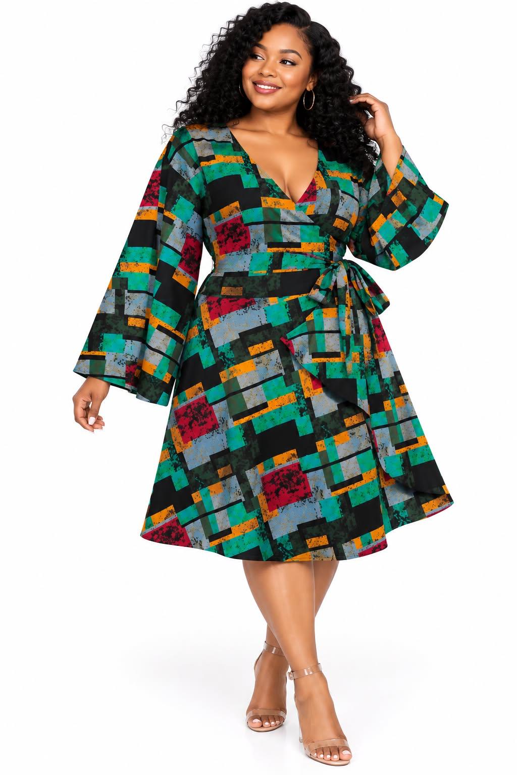 Mid Length Wrap Dress  1370 F