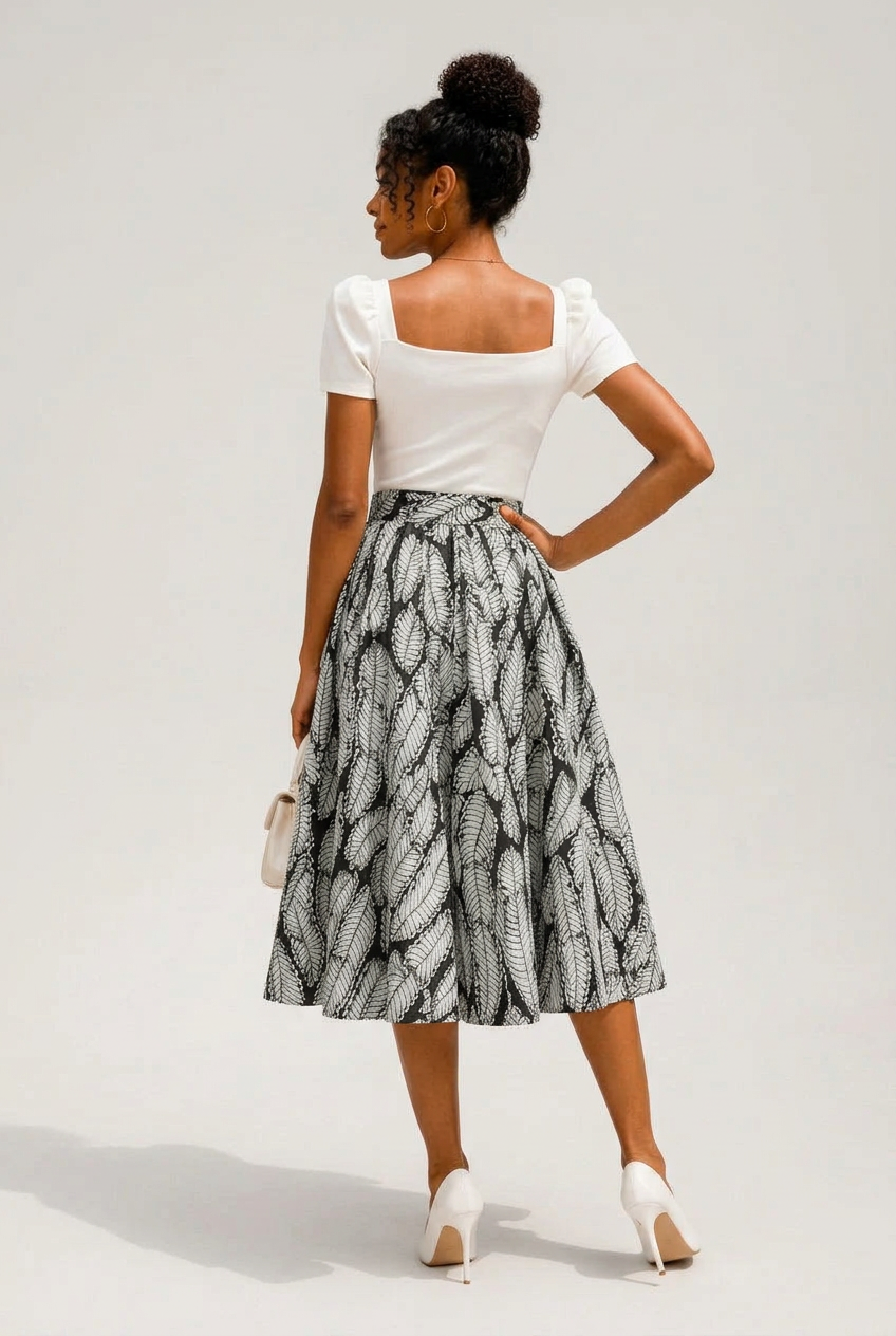 Mid Length Flare Skirt 1312 P14