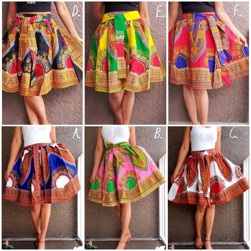 7009 Women Short Skirt Dashiki Skirt