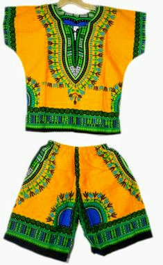 Kids Shorts Set- Dashiki