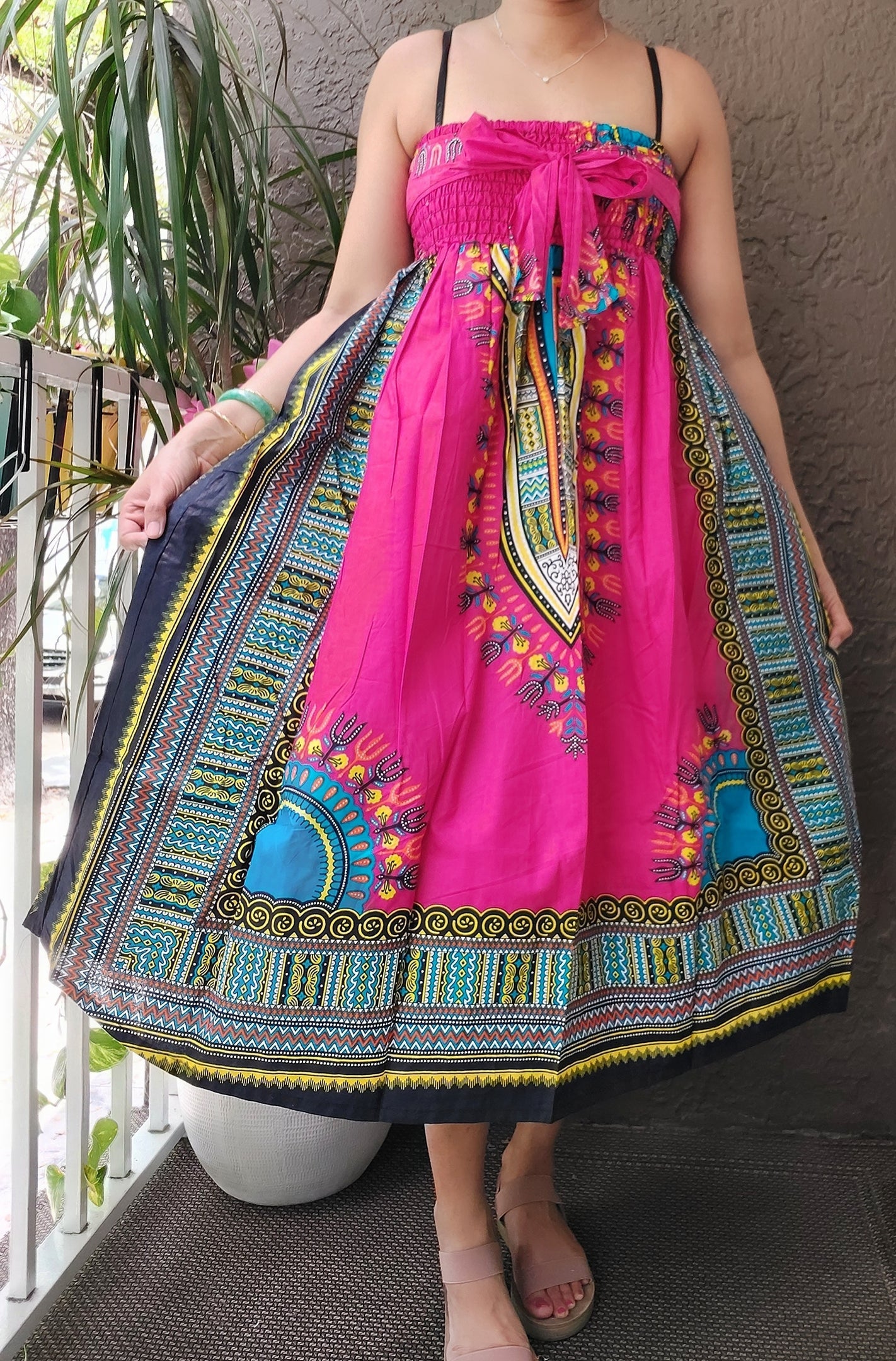 Women Long Smock Waist Skirt- Traditional Dashiki- 31D