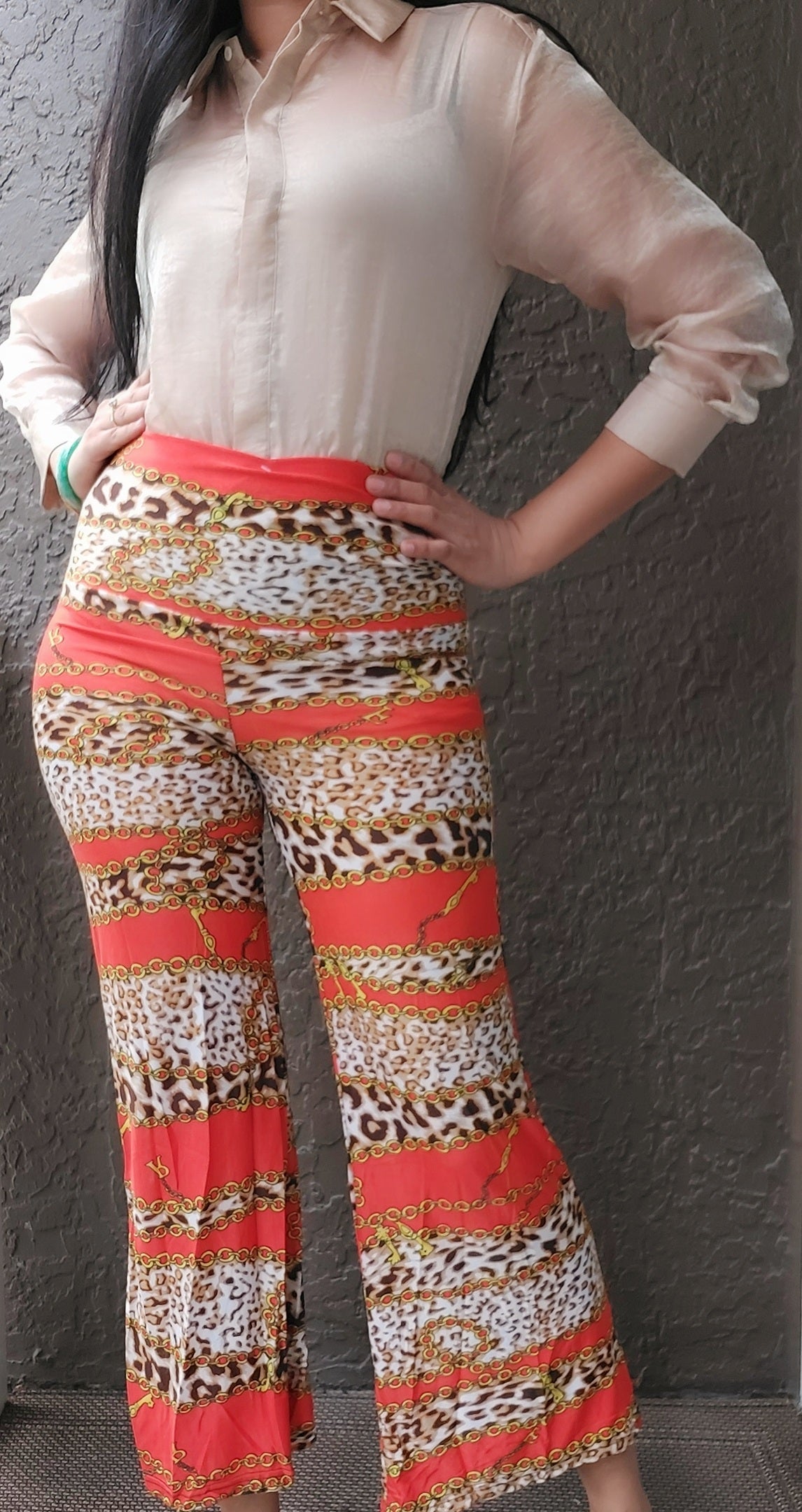 High Waist Palazzo pant / Long Bell Pant/ Printed- 476