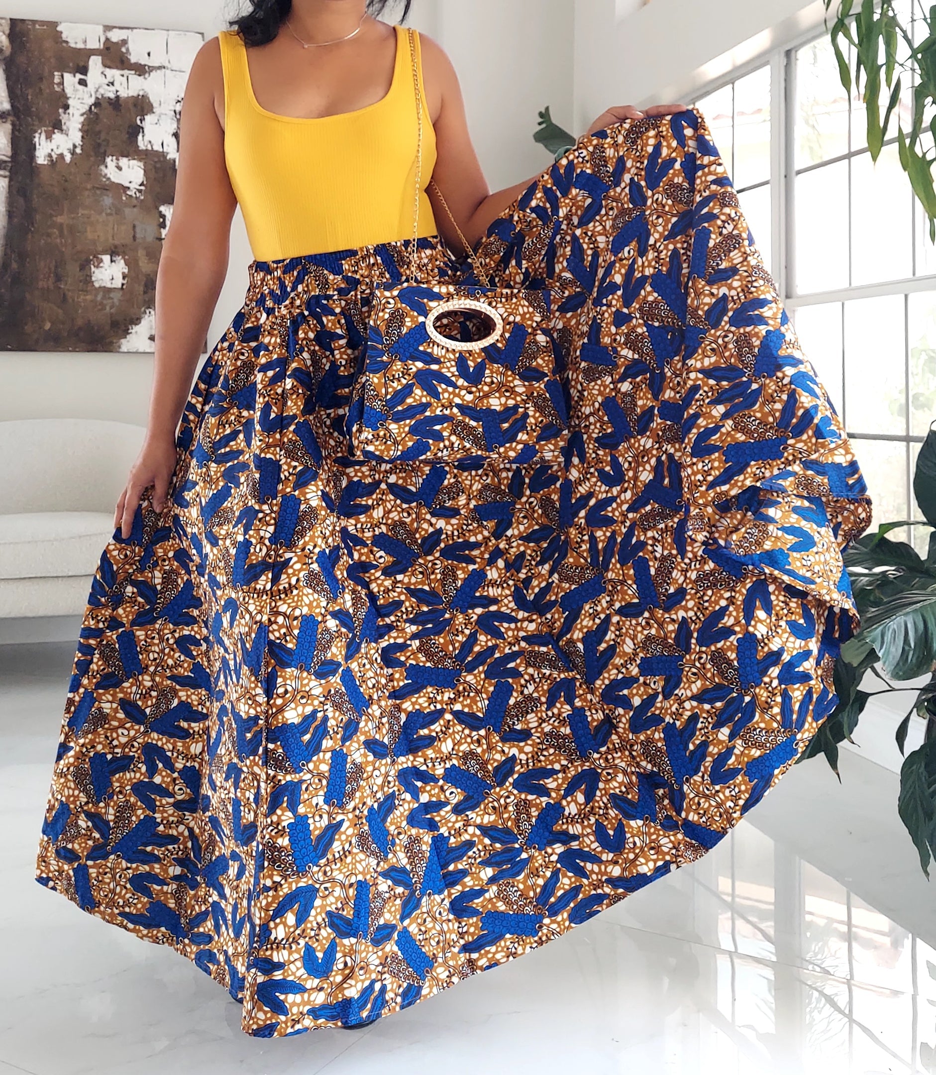 1003 Combo Long Skirt & Pocketbook Set