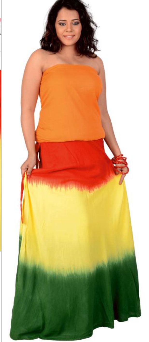 #785-Tie-dye Wrap Skirt- Tie dye/Rasta