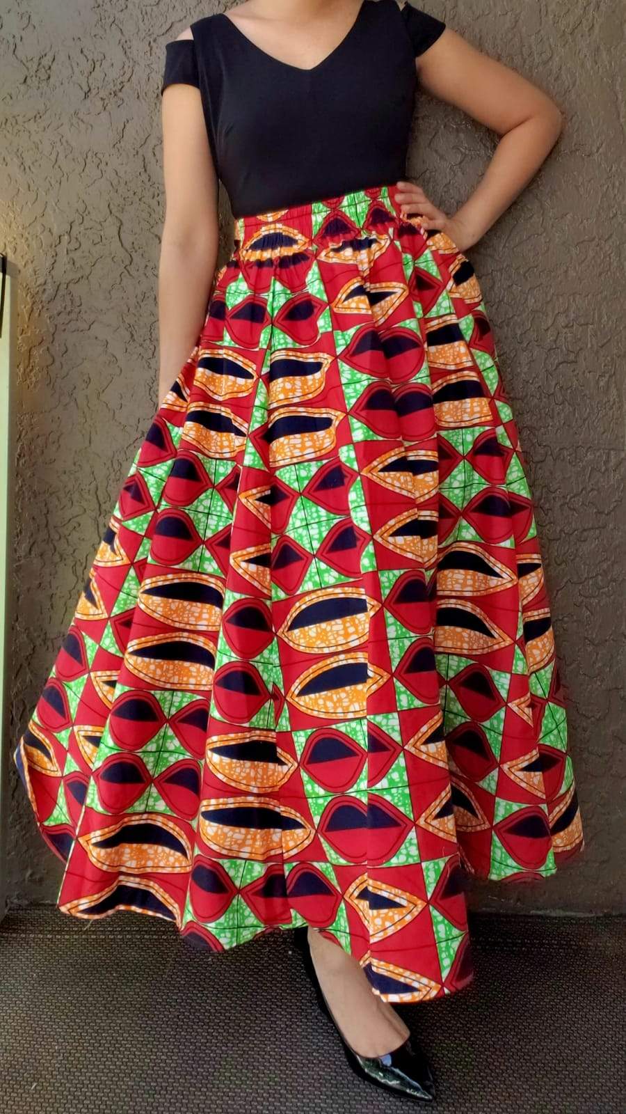 1003 Women Long Printed Skirt