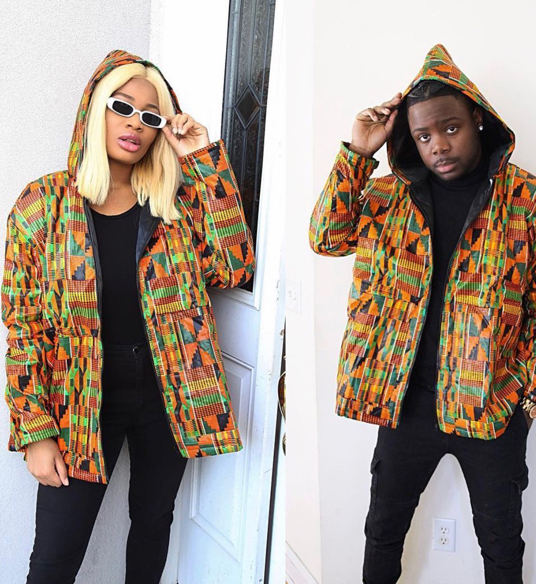 Kente Jacket Hooded/ Unisex