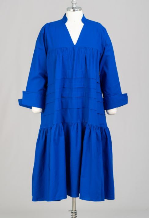 Midi  Solid Dress / Blouse -Royal Blue 7580