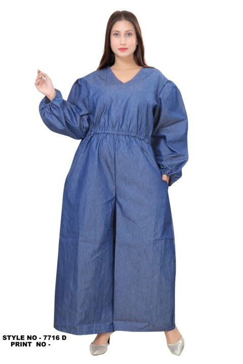 Full Romper / Junpsuit /Blue Denim-7716