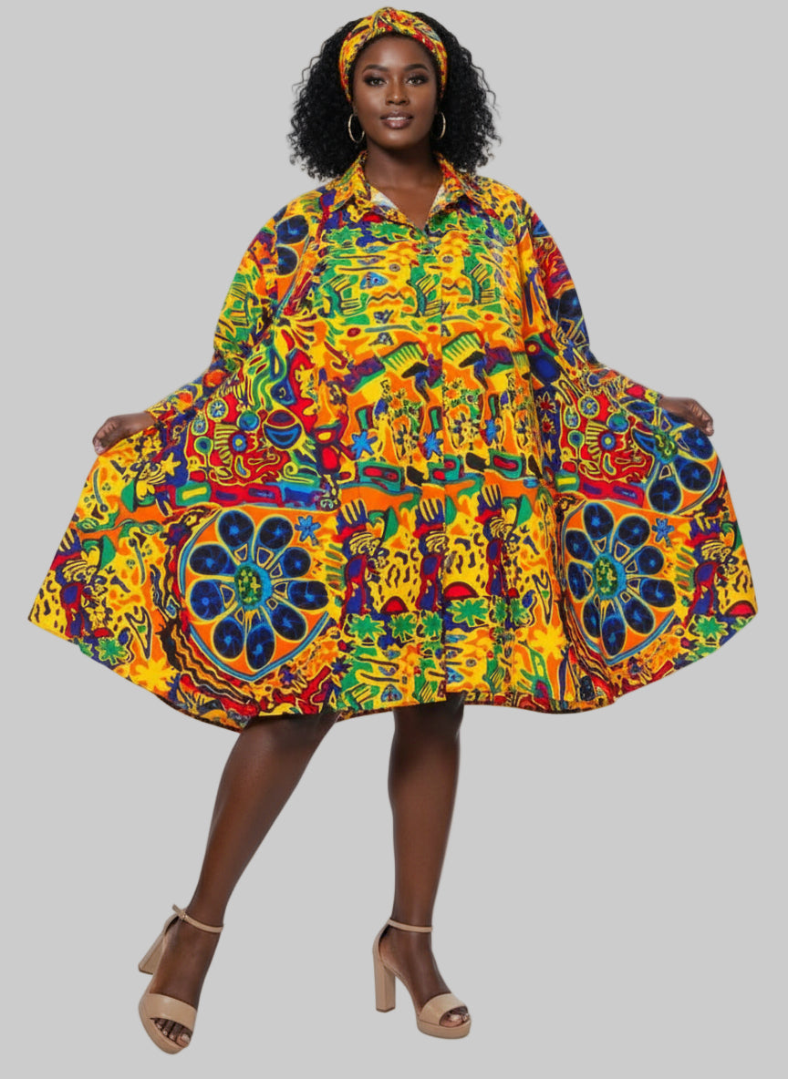 243- Short  Dress / Blouse - Yellow