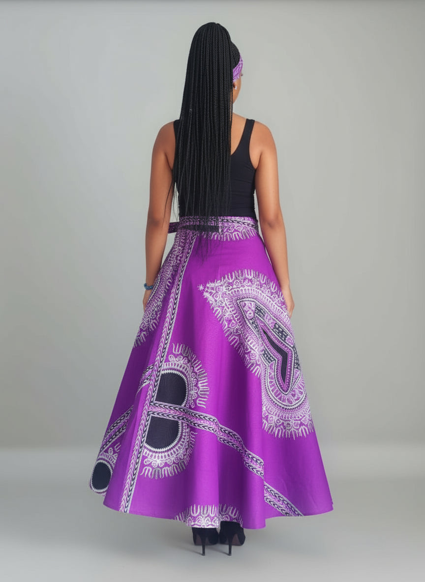 Wrap Skirt- Dashiki Print 1002