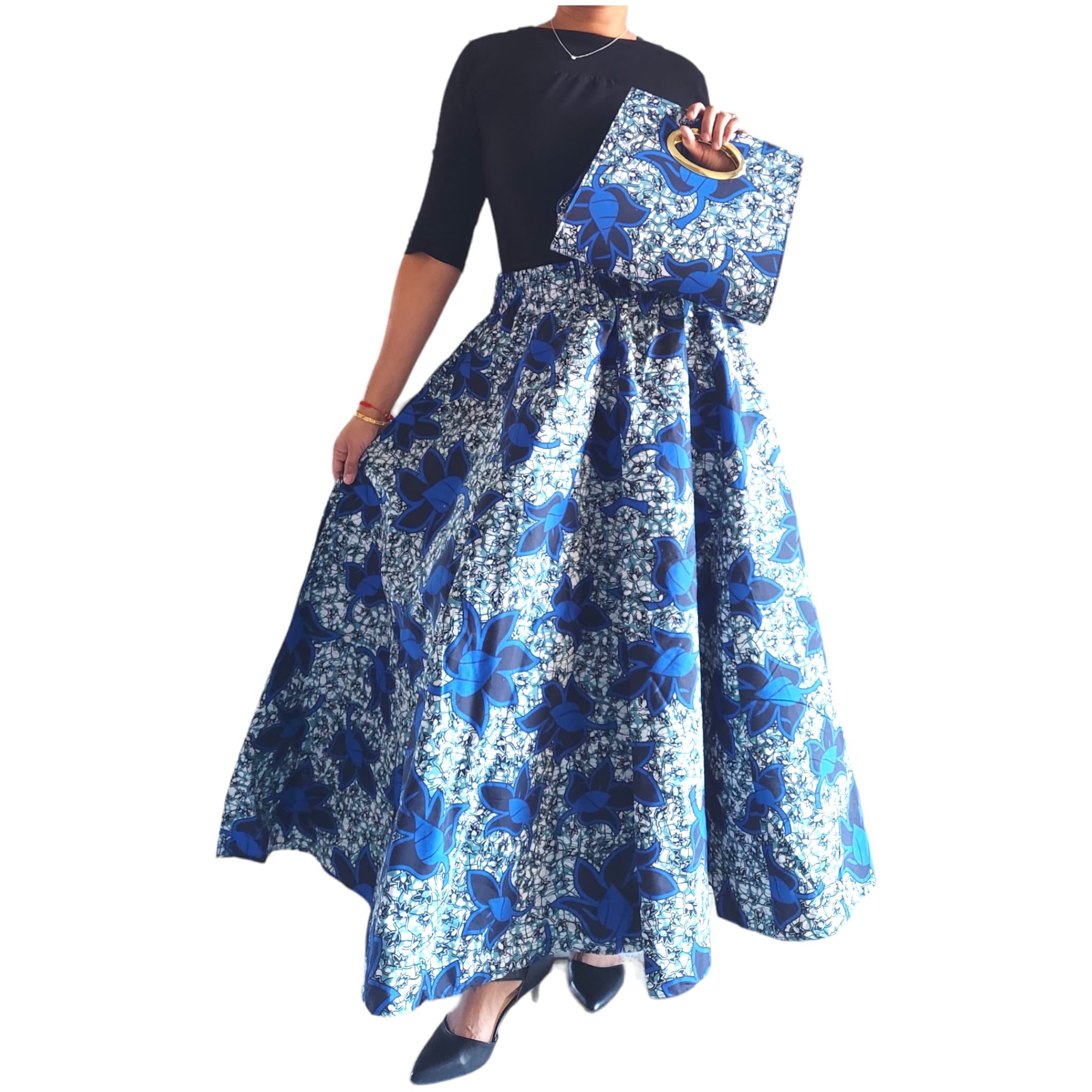 1003 Combo Long Skirt & Pocketbook Set