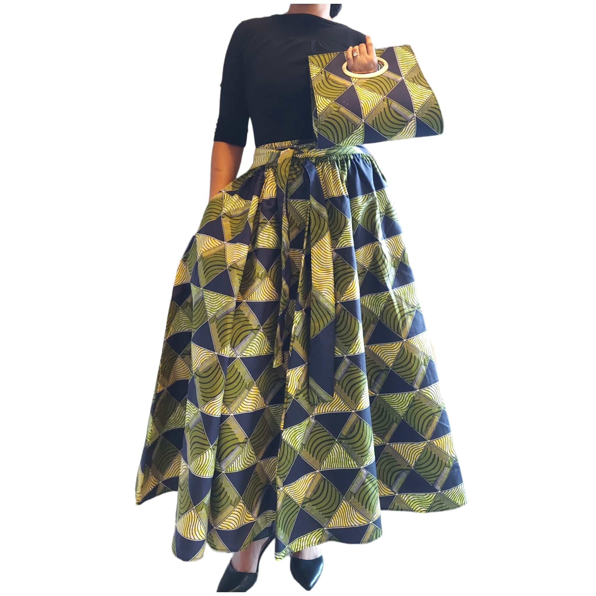 1003 Combo Long Skirt & Pocketbook Set