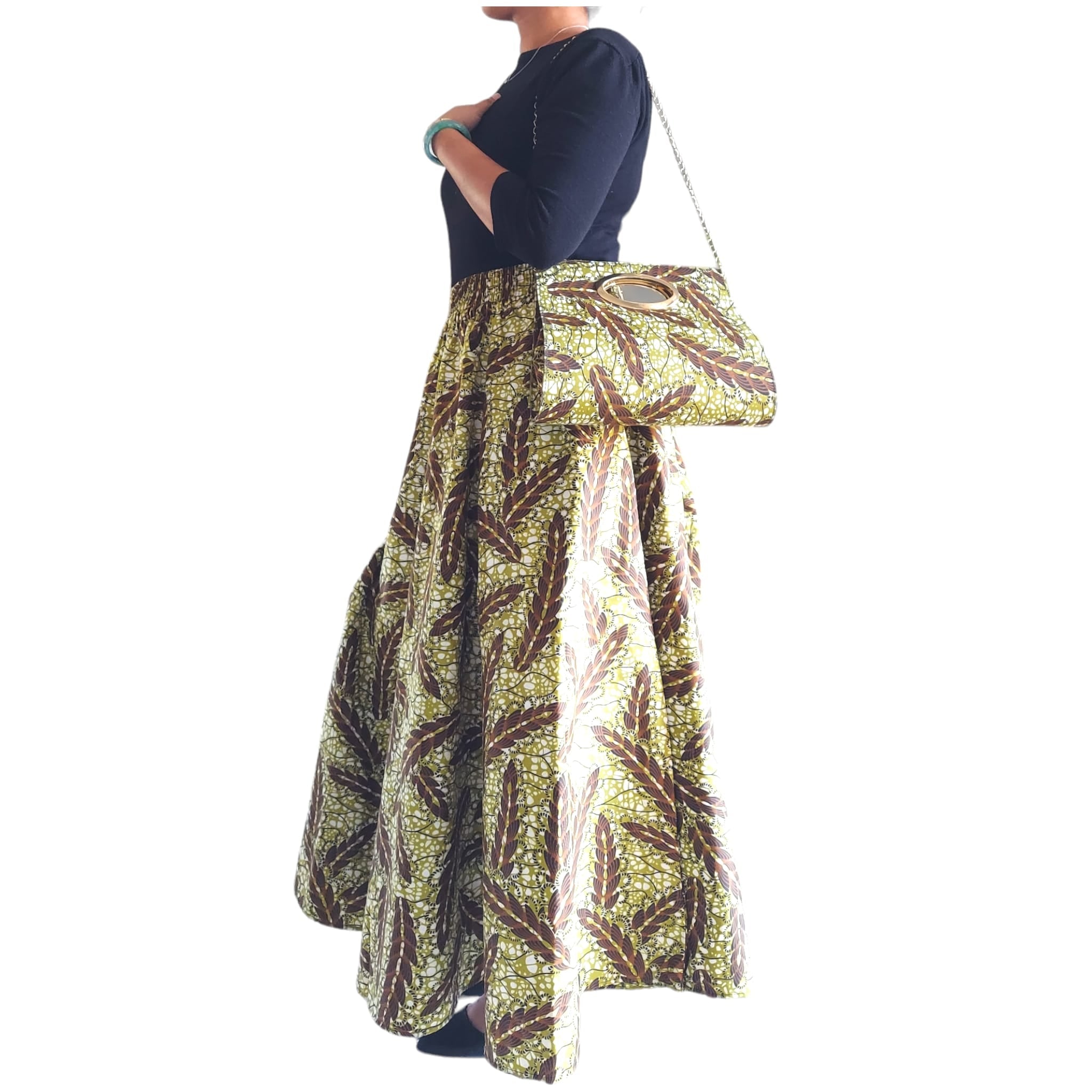 1003 Combo Long Skirt & Pocketbook Set