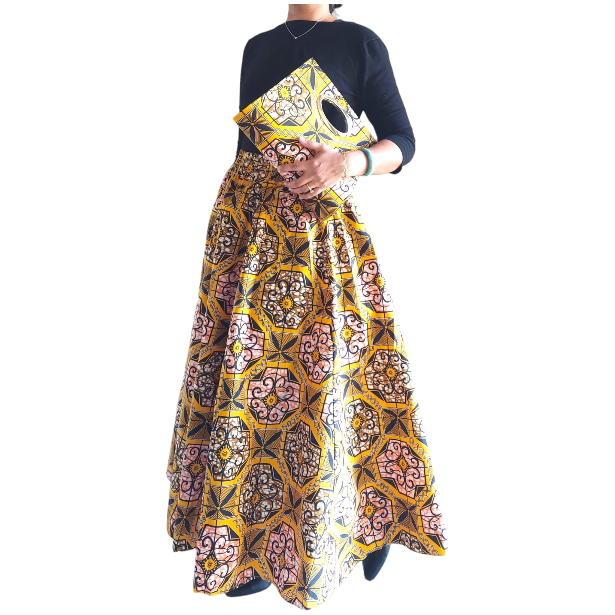 1003 Combo Long Skirt & Pocketbook Set